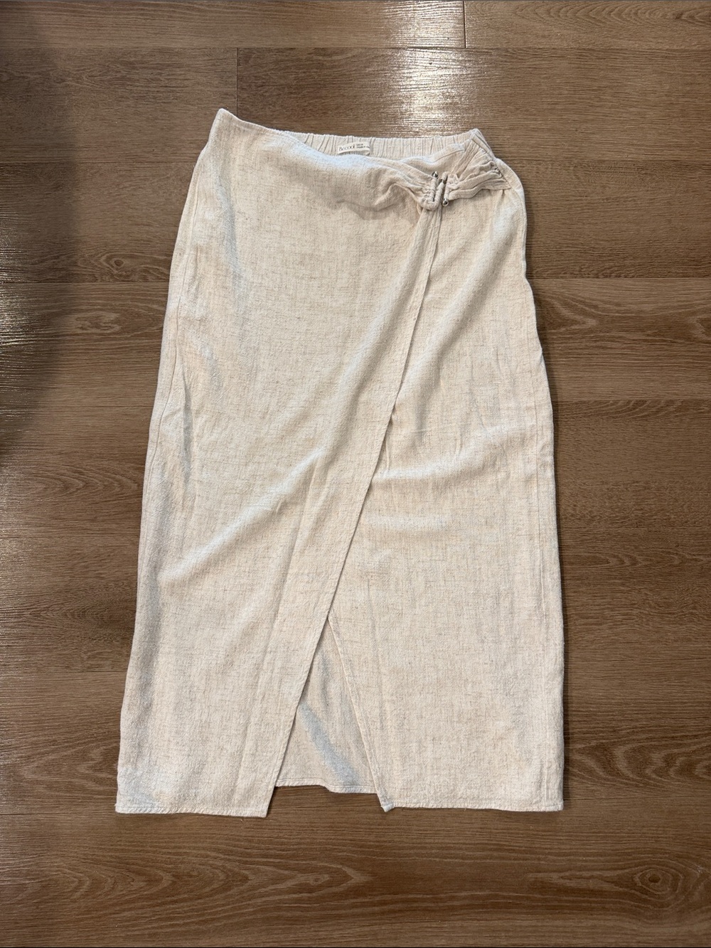 BE COOL Cream Wrap-Front Midi Skirt